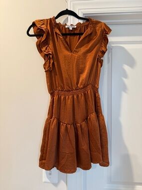 Steve Madden Burnt Orange Gathered Top